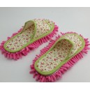 Chenille Printed Toe Open Mop Slipper