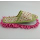 Chenille Printed Toe Open Mop Slipper