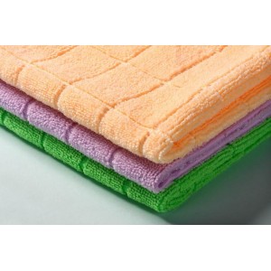 Microfiber terry check cleaning cloth for household cleaning