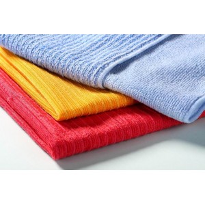 Microfiber Cleaning Warp Knitted Stripes Cloth 